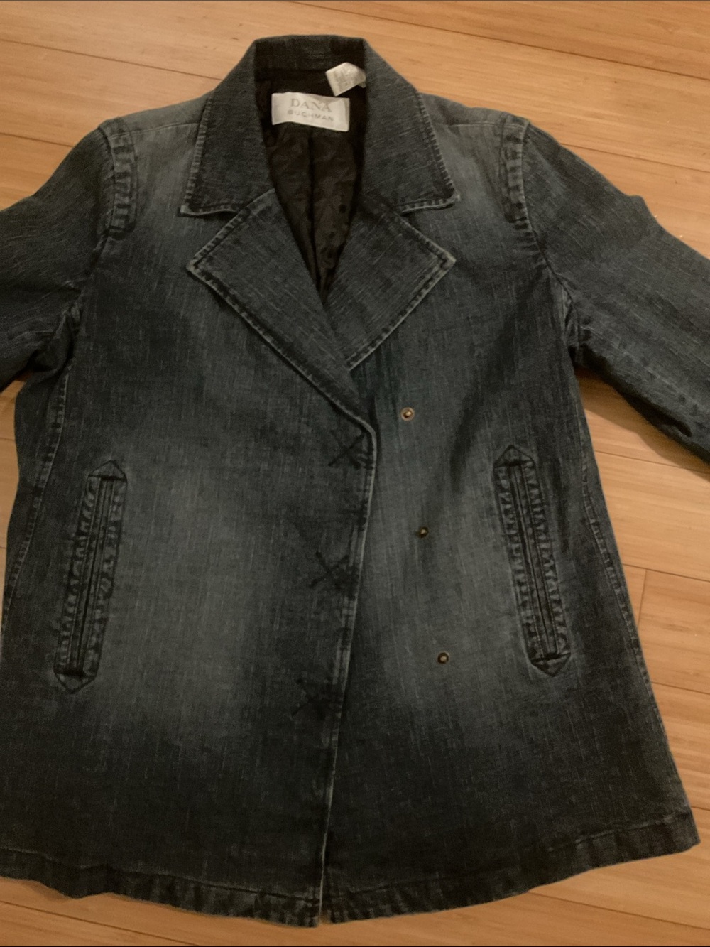 Dana Buchman Dark Blue Denim Jacket Blazer - Picture 2 of 5